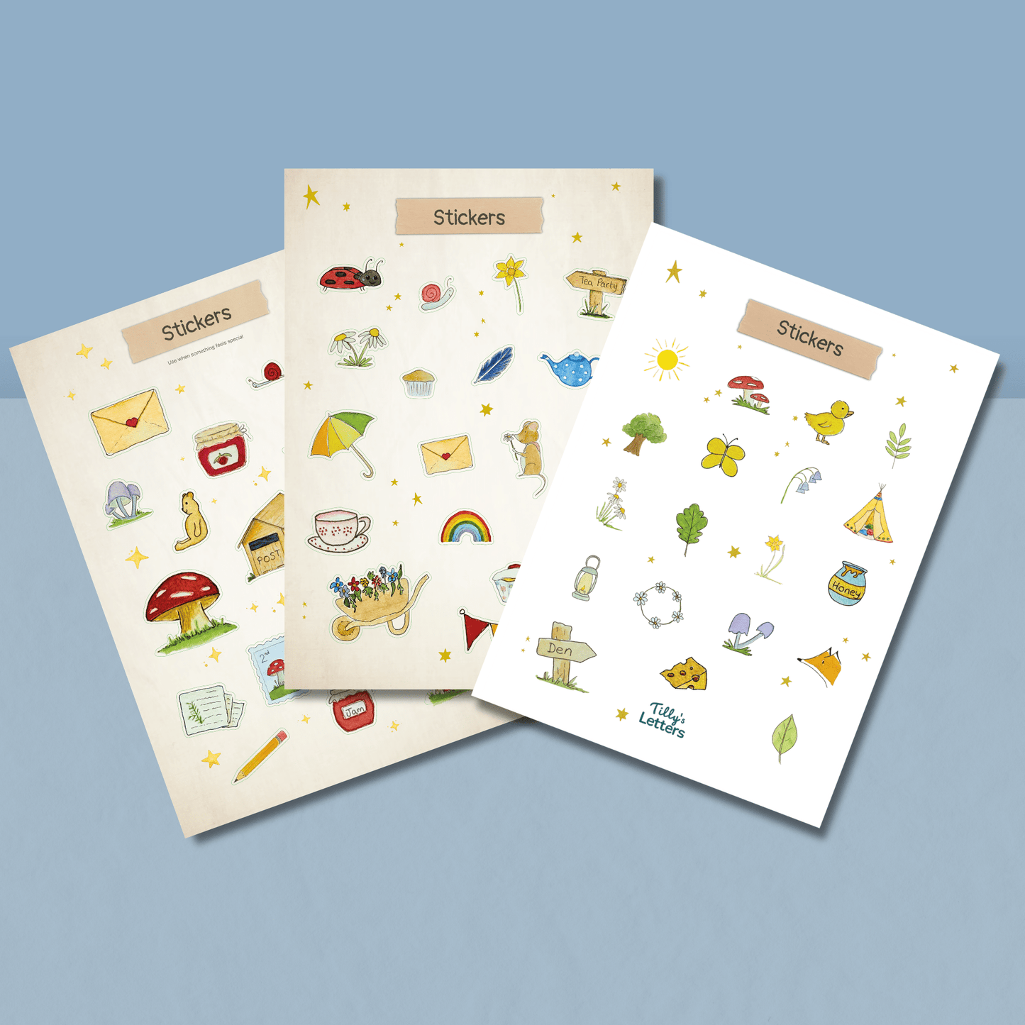 Sticker Sheet Bundle (3 Sheets) - Tilly's Letters