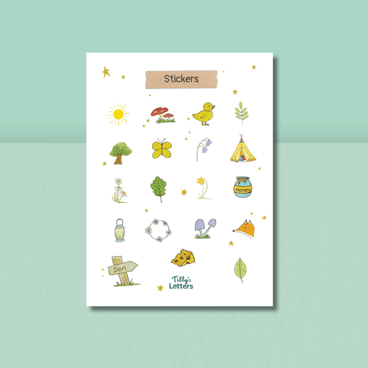 May - Den Building Sticker Sheet - Tilly's Letters